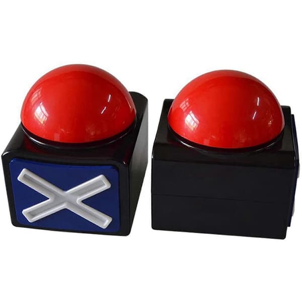 8 STK Spilsvarsbuzzer, Spilbuzzer Alarm Lyd Spilknap med Lys Trivia Quiz Got Talent Buzzer Spillelegetøj Black   red
