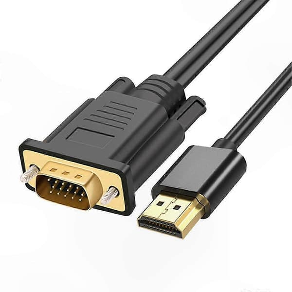 VGA til HDMI-adapterkabel, 1080P HD forgyldt til PC, bærbar computer, TV-boks, 1M længde videoforbindelsesløsning