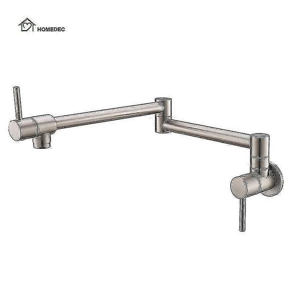 Kran for grytefylling i messing med børstet nikkelfinish Brass