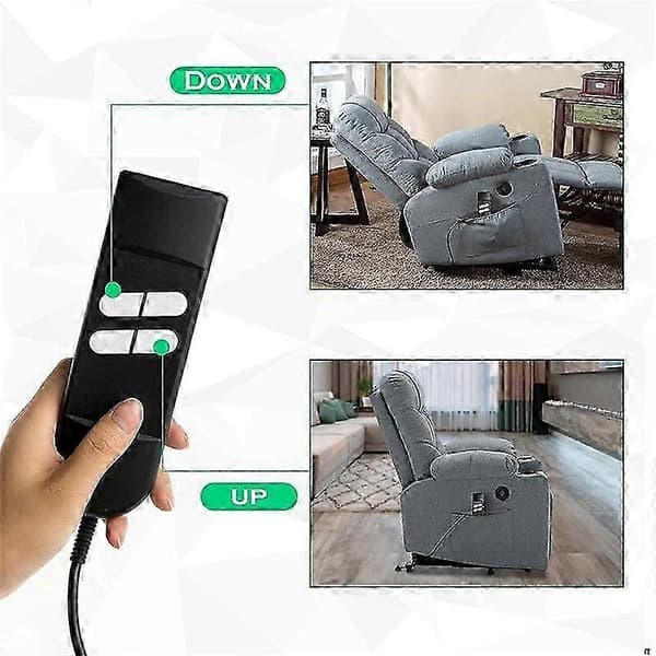 Elektrisk Sofafjernkontroll Erstatning, 5 Pin 4 Knapp Strøm Recliner Fjernkontroll Erstatning for OKIN LIMOSS-JK Black