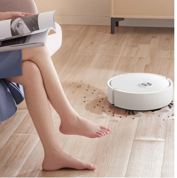 [13]Rechargeable Mini Robot Vacuum Cleaner with Mop, Compact Floor Cleaning Machine Pink