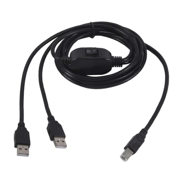 2 i 1 printerkabel USB A til B han til han printerkabel til printerdeler til to computere A Black