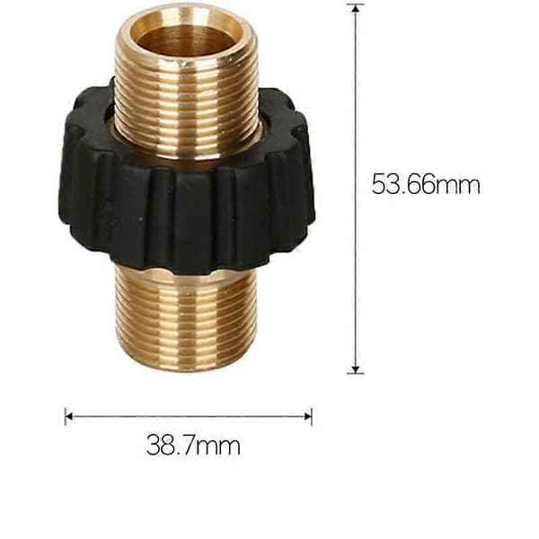 Hurtigadapter til højtryksslange. Dobbelt han M22 x 1,5. Forbindelse til højtryksrenser. Solid universal fitting.