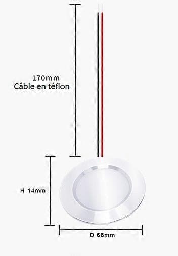 [13] Mini LED Innfelt Spot, 55mm Diameter, 12V, Vanntett for Bad
