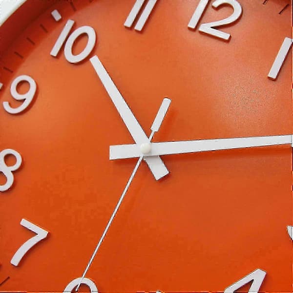 Väggklocka 12 tum tyst icke-tickande klocka för vardagsrum sovrum kök kontor (orange) Orange