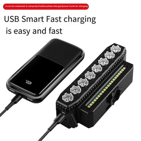 [13R] LED Sykkelhodelykt LED Lyslist Sykkel Frontlys, Stil 1 Black