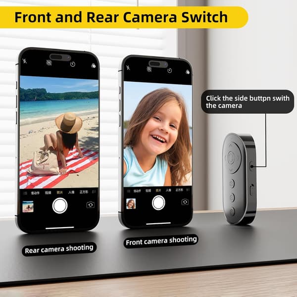 [13]Bluetooth Camera Remote Control with Zoom and Front/Rear Camera Switching for Photo and Vlogging, Mobile Phone Remote Control for iOS & Android S