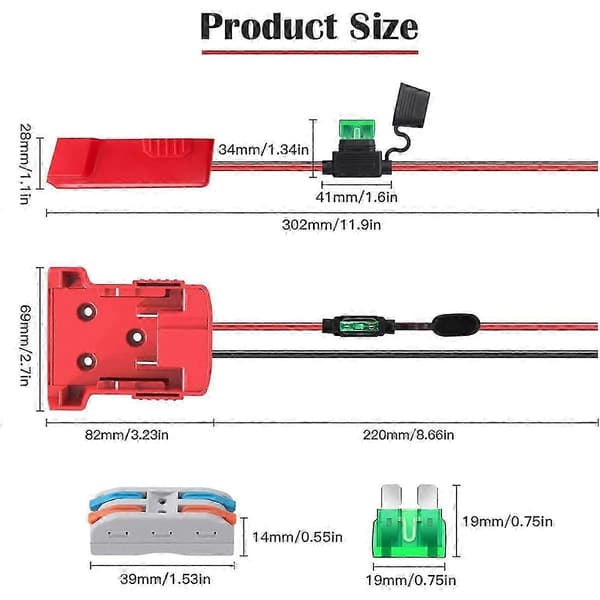 2-pack Power Wheel-adapter för Milwaukee M18 batteriadapter