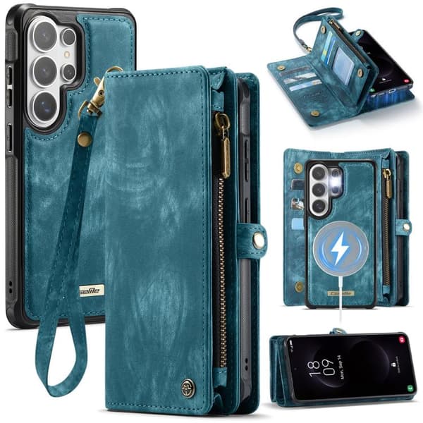 Samsung Galaxy S26 Ultra 5G CaseMe 008 Detachable Multifunctional Leather Case Blå