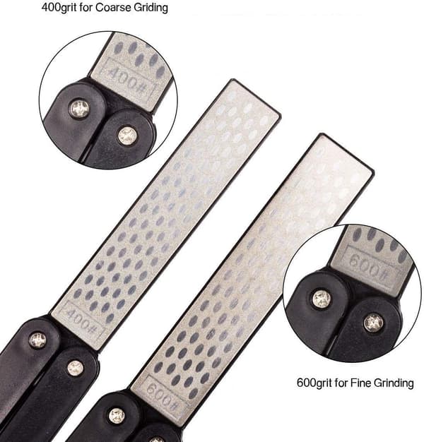 [13] Knife Sharpener, 400/600 Grit Foldable Diamond Sharpening Stone for Pocket, Handheld Double-Sided Whetstone for Outdoor Camping Kitchen Garden