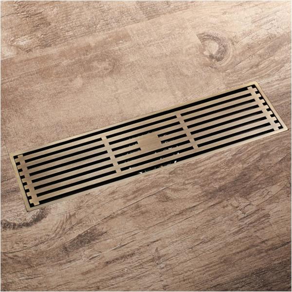 [13R] Brass Shower Drain, Rectangular Floor Drain Odorless Bathroom S