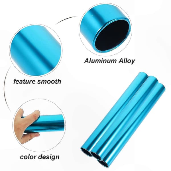 3-pak holdbare metalstafetter til atletikbegivenheder Blue 30X3.8cm