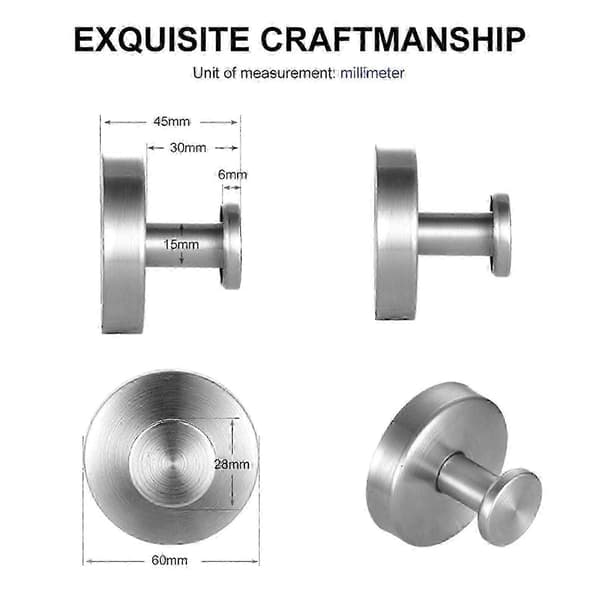 Imukuppikoukut seinälle ruostumaton teräs, poraamaton, vedenpitävä Silver 2 Pieces