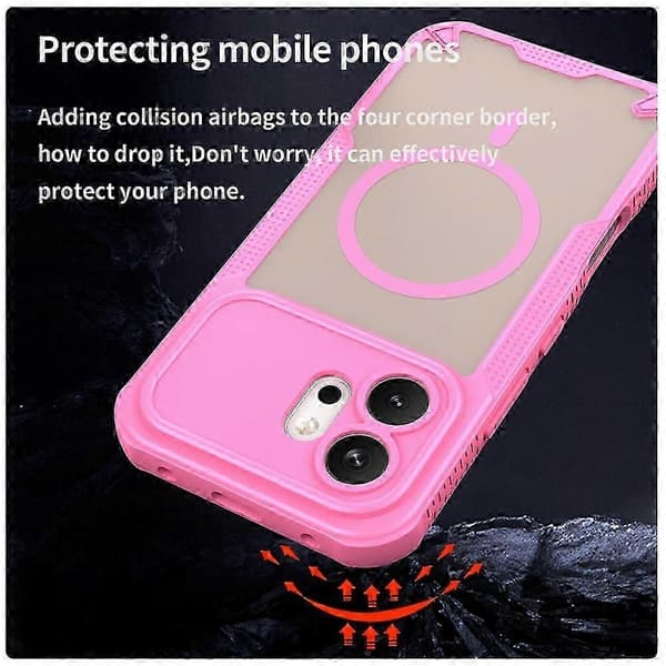 Kompatibel med Honor 600 5G Magnetisk deksel TPU + PC Telefonbakside [DB] Pink