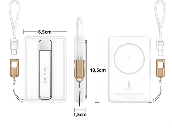 Powerbank wireless fast charging 5000 mAh USB-C lightning 20W 220