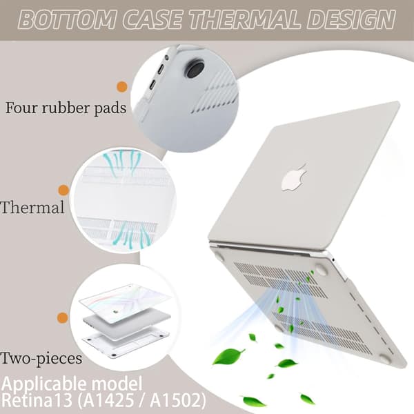 Suitable for MacBook Case Apple Laptop Protective Case Retina13 Protective Case Cream