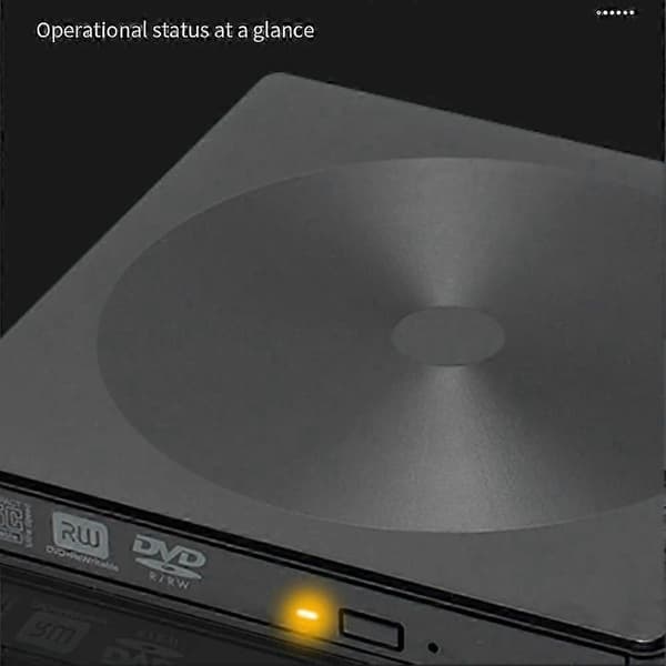 CD/DVD-lesing og -brenning USB3.0 ekstern optisk stasjon kompatibel med PC, bærbar datamaskin, notatbok Black