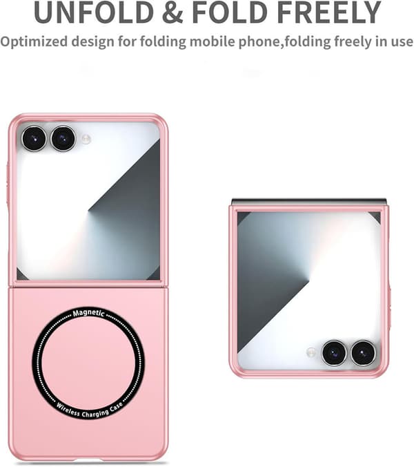 Magnetic Case for Samsung Galaxy Z Fold 3, Foldable Protection, Shockproof Case (Pink) Pink Z-Fold 3