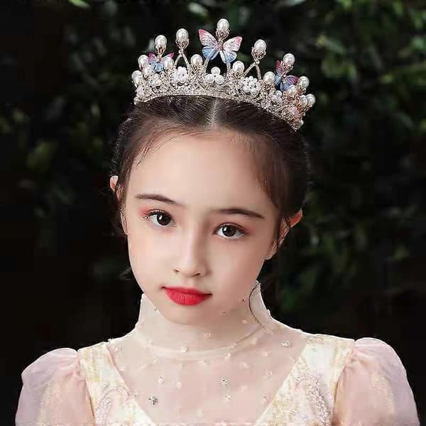 Prinsesse-tiaraer til piger fødselsdagskrone til piger håndlavet krystal-tiara