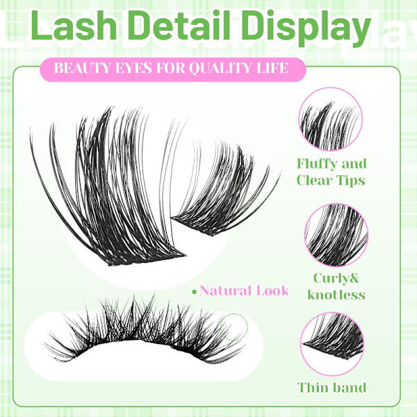 DIY Eyelash Extension Kit Individual Lashes Cluster D Curl Lash Clusters