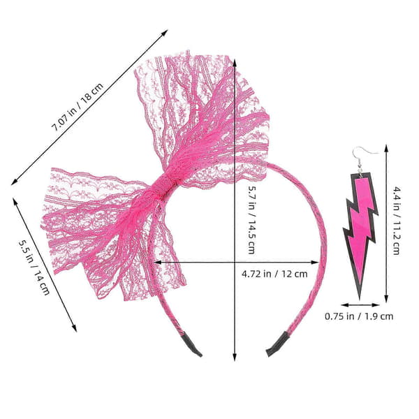 [13]Neon-asusteet pitsirusettipanta korvakoruilla naisille