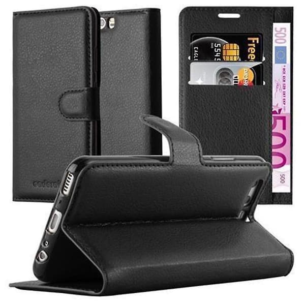 Huawei P10 mobiltelefonfodral - med kortfack och stativfunktion PHANTOM BLACK P10