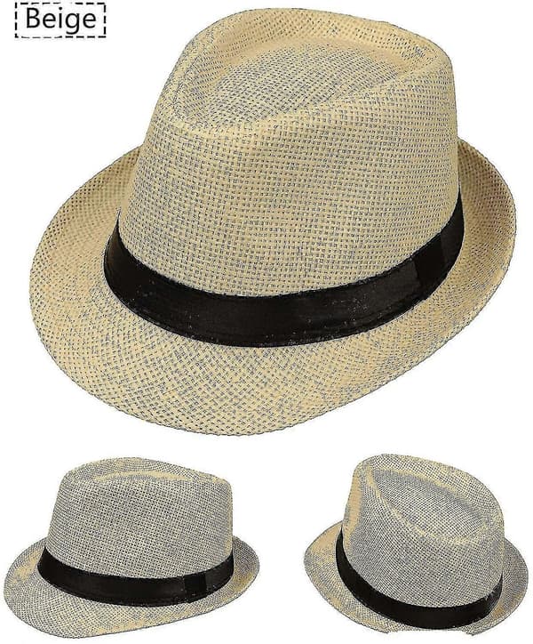 Fedorahatt for menn og kvinner Strandhatt Jazzhatt Solhatt Khaki 54cm