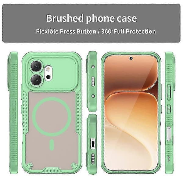 Kompatibel med Honor 600 5G Magnetisk deksel TPU + PC Telefonbakside [DB] Green