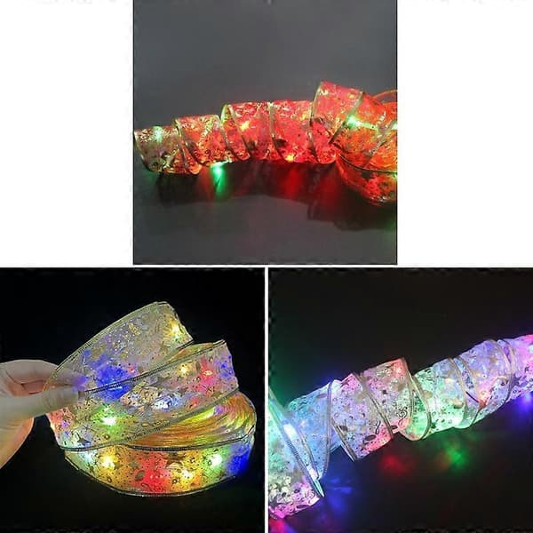 Jul LED bronserad ljusslinga 10m Gold Red Color Light