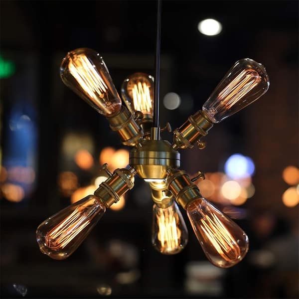 ST64 Vintage Light Bulbs with E27 Edison Screw Cap, Squirrel Cage Bulb, 2700K Warm White Dimmable, 6-Pack [Energy Class G] 40.0 Watt