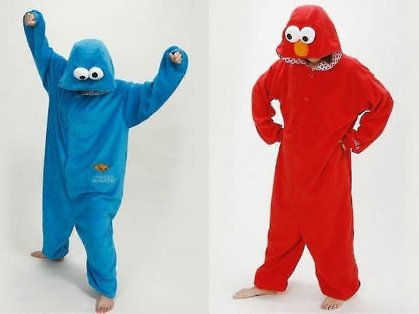 Voksen Sesamgade Kagemonster Elmo Kostume - Perfekt Blå Blue M