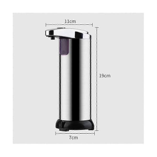 Berøringsfri automatisk sæbedispenser med vandtæt base, 250 ml til køkken og badeværelse silver
