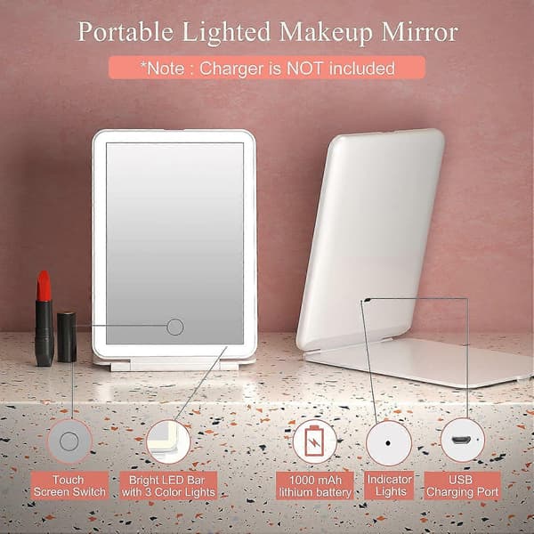 [13]Genopladeligt makeup-spejl med LED-lys