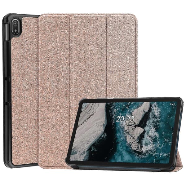 Läderfodral för Nokia T20 Rose Gold