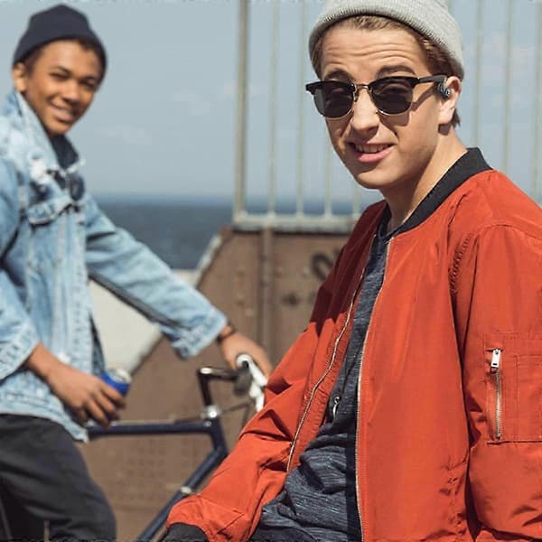 T35 Trådløst Bluetooth-headset Digitalt display Praktisk støjreducerende sport On-Ear Åben Grey Blue