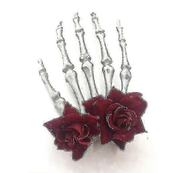 Hårklämma med skeletthand för Halloween - Läskig spökhandfestaccessoar