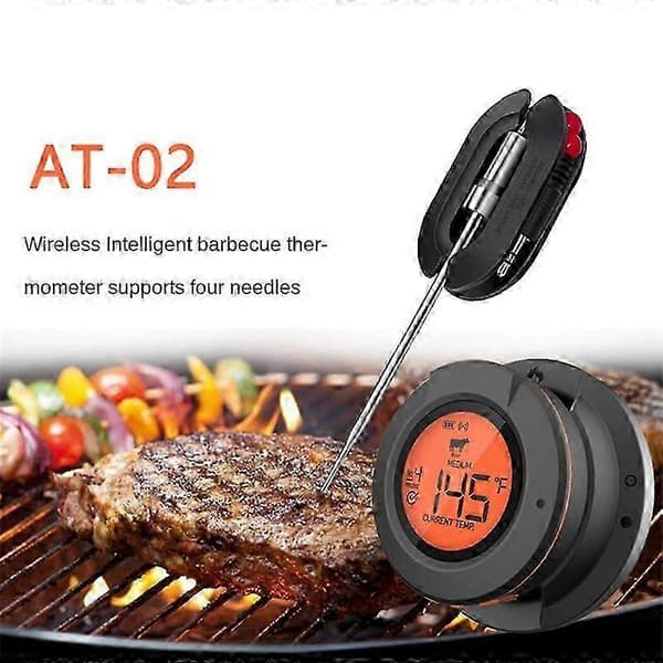 Trådløst Bluetooth Grill Elektronisk Smart Ovnstermometer Kjøkken Mat Grilltermometer black