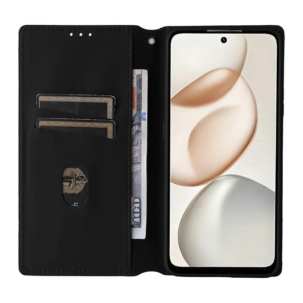 TKdaddy For Honor 400 Smart Case Plånbok Rombpräglat Läder Telefonfodral Röd