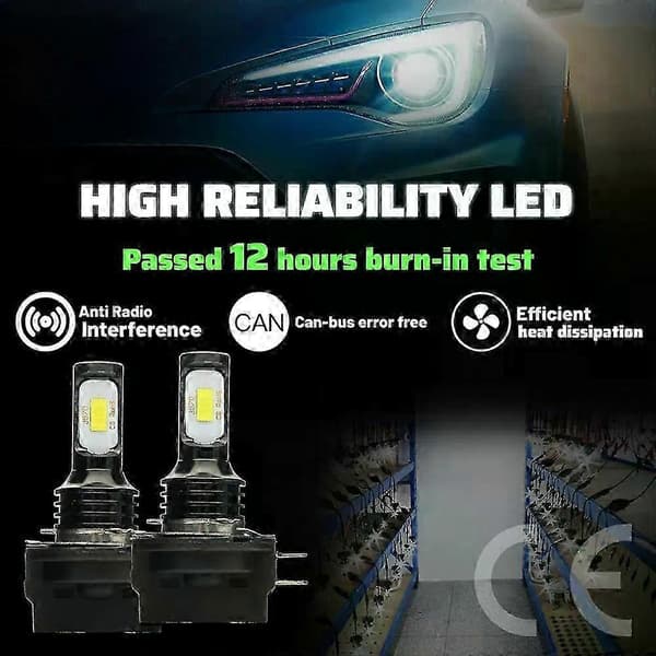 Kompatible 2 STK H11B H9B H8B LED-frontlyspærer for 2011 2012 2013 2014 Opel Corsa D Bilfrontlykter Nærlys 6500K Hvit Canbus CSP 1400LM