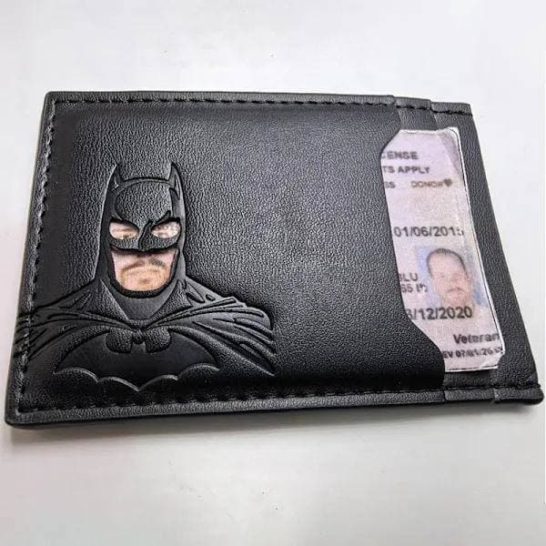 【13】Personalized Batman Logo Leather Wallet and Card Holder 1 pc