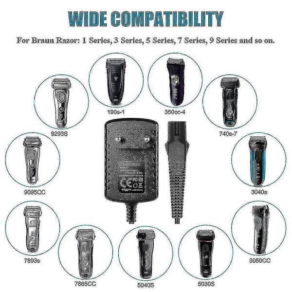 Braun barbermaskinlader EU-plugg lader for Braun barbermaskiner