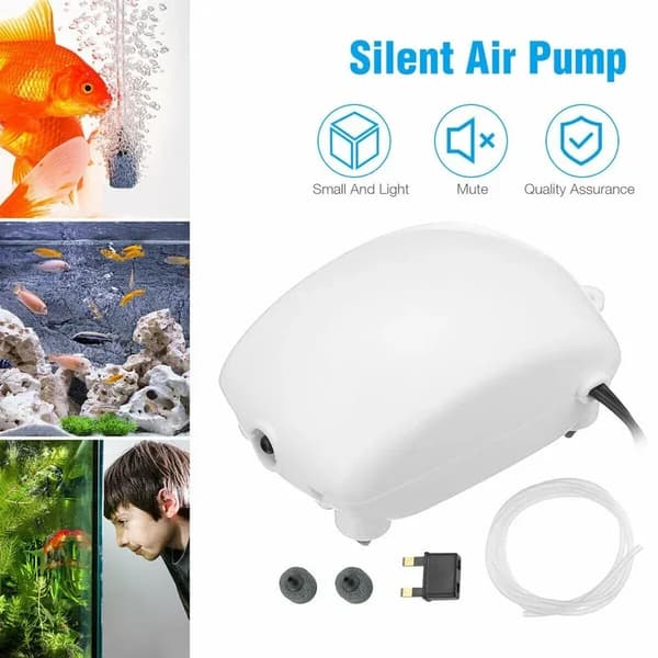 Silent Aquarium Air Pump Fish Tank Mini Compressor Adjustable Compressor Oxygen Stones Aerator Water Accessories 110V 2.5W