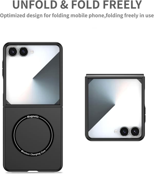 Magnetic Case for Samsung Galaxy Z Fold 6, Foldable Protection, Shockproof Case (Black) Black Z-Fold 6