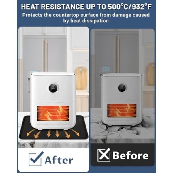 Heat-resistant silicone mat, 60x40 cm. Fireproof and non-slip for kitchen, countertop, and baking surfaces.