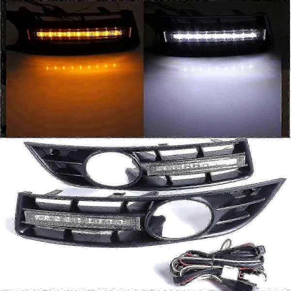 Stötfångare Dimgrill Galler + DRL LED för B6 2007-2011 Vattentät