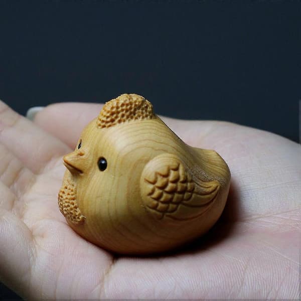 Trekyllingfigur utskåret ornament til hjemmet 4 stk. skrivebordskyllingdekor