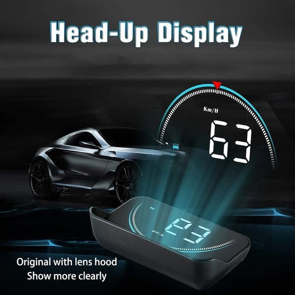 M8 HUD Bil Head Up Display, ODB Måler Bil Display 3,5 Tommer Head Up Display OBD2 HUD Projektor Digital Bil Display til Bærbar Multifunktionsbil (sort)