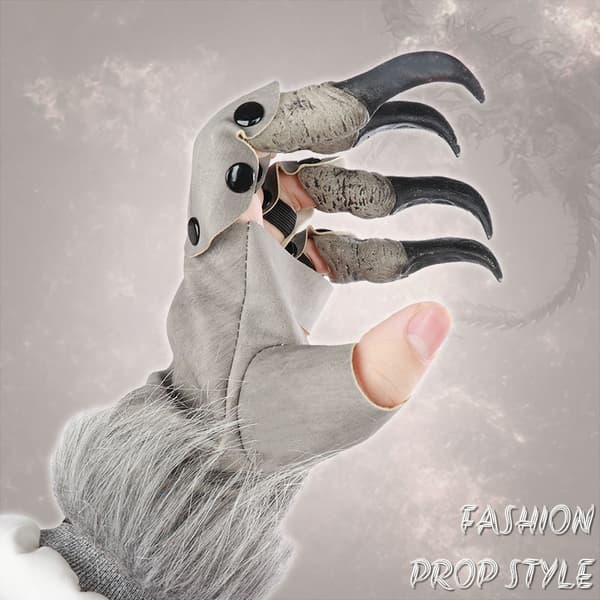 Halloween Decorations Props Accessories Cosplay Costumes Plush Dragon Claw Mittens