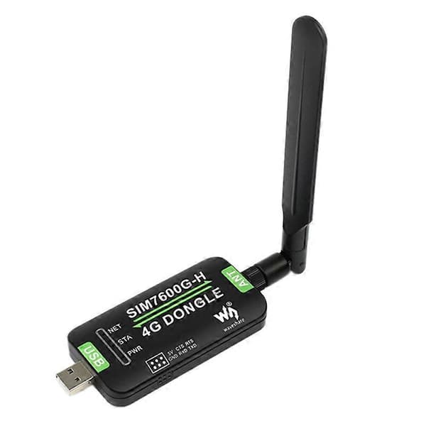 Waveshare SIM7600G-H 4G DONGLE-modul, en internetåtkomstmodul för Raspberry Pi GNSS global kommunikation black