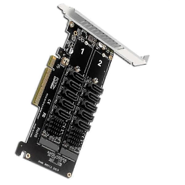 Til PCI-E udvidelseskort Dobbelt NVME PCI-E X8 Splitkort til 10-ports adapter Pcie-kort JMB585-chipsæt